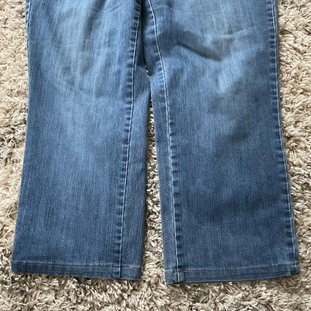 LA Blues Stretch‎ Medium Wash Straight Leg Capri Jeans 14P Blue Denim Mid Rise